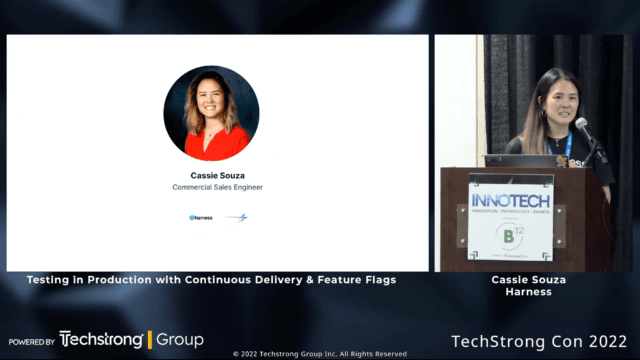 Cassie Souza, Testing in Production with Continuous Delivery and Feature Flags – Techstrong Con 2022